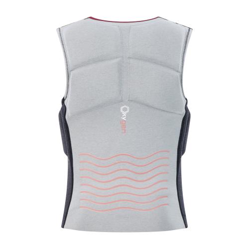 PROLIMIT PG STRETCH VEST HP OXYGEN FZ MGR -  12-06-2021/1623487107402.63093.010_prolimit_womens_oxygen_vest_half_padded_front_zip_grey_black_wine_back.jpg